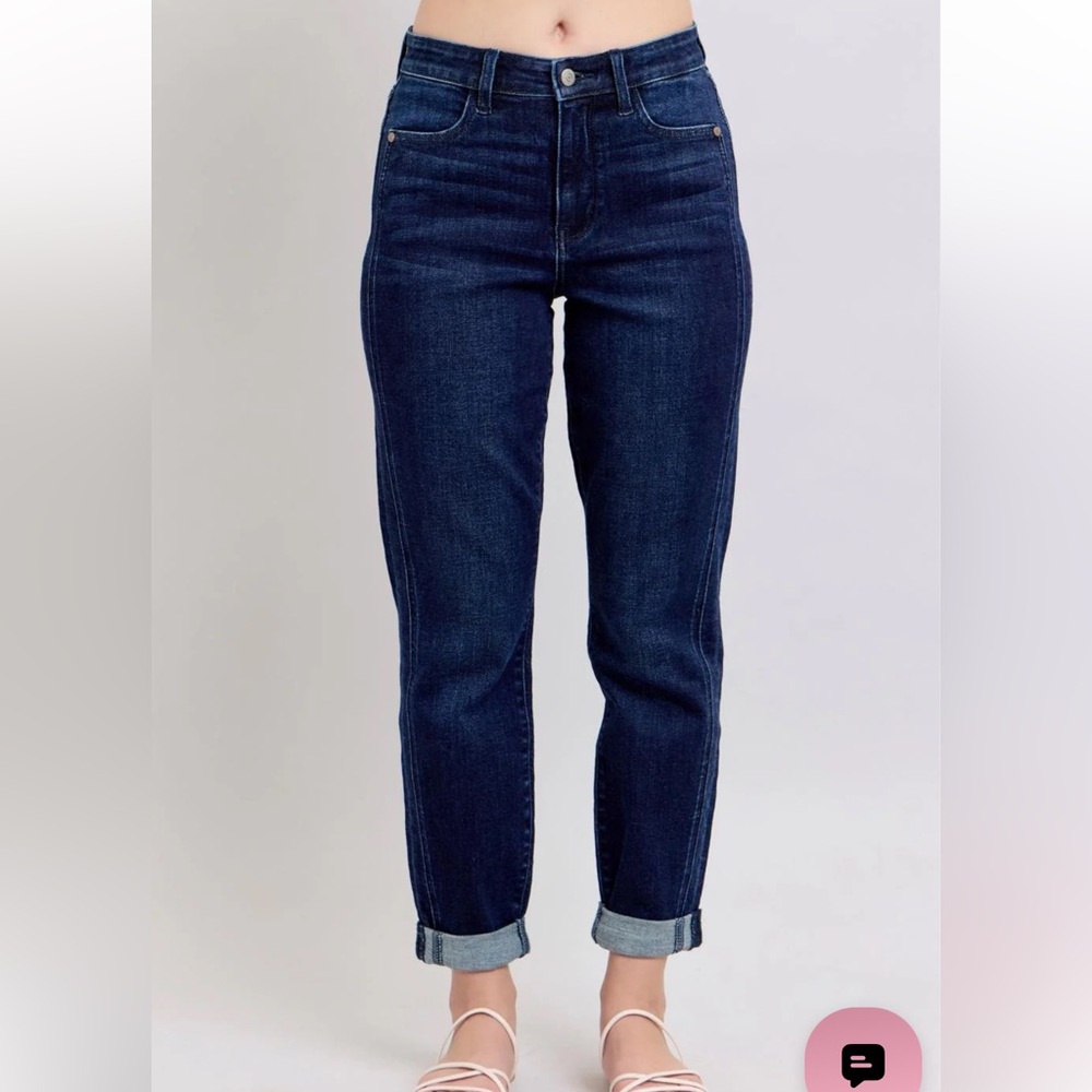 JUDY BLUE Dark wash boyfriend jeans size 1/25 NEW